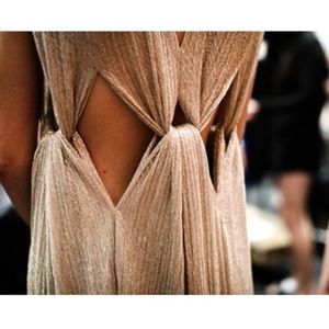 Bec + Bridge Gold Dust V Neck Shimmer Mini Dress 2